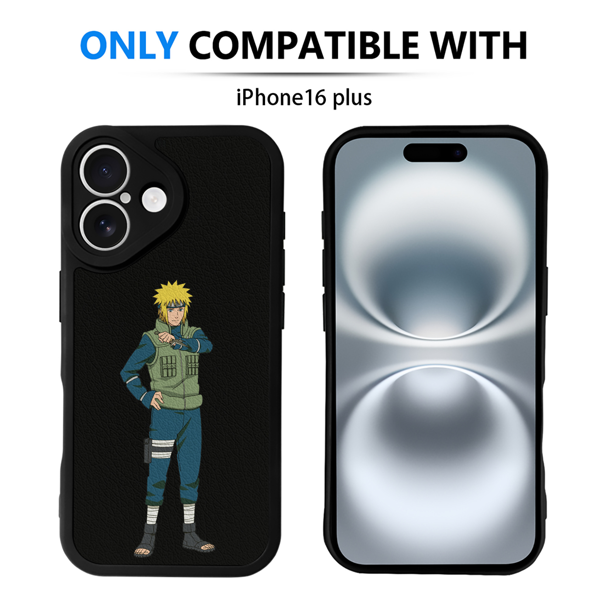 （画像用） NARUTO -ナルト- 波風 ミナト Namikaze Minato 【iPhone 16シリーズ対応】シリコンスマホケース（レザー調） 材質：シリコン